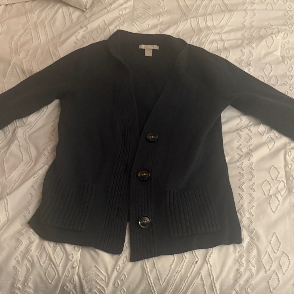 Banana Republic navy blue shawl collar cardigan thick knit size S